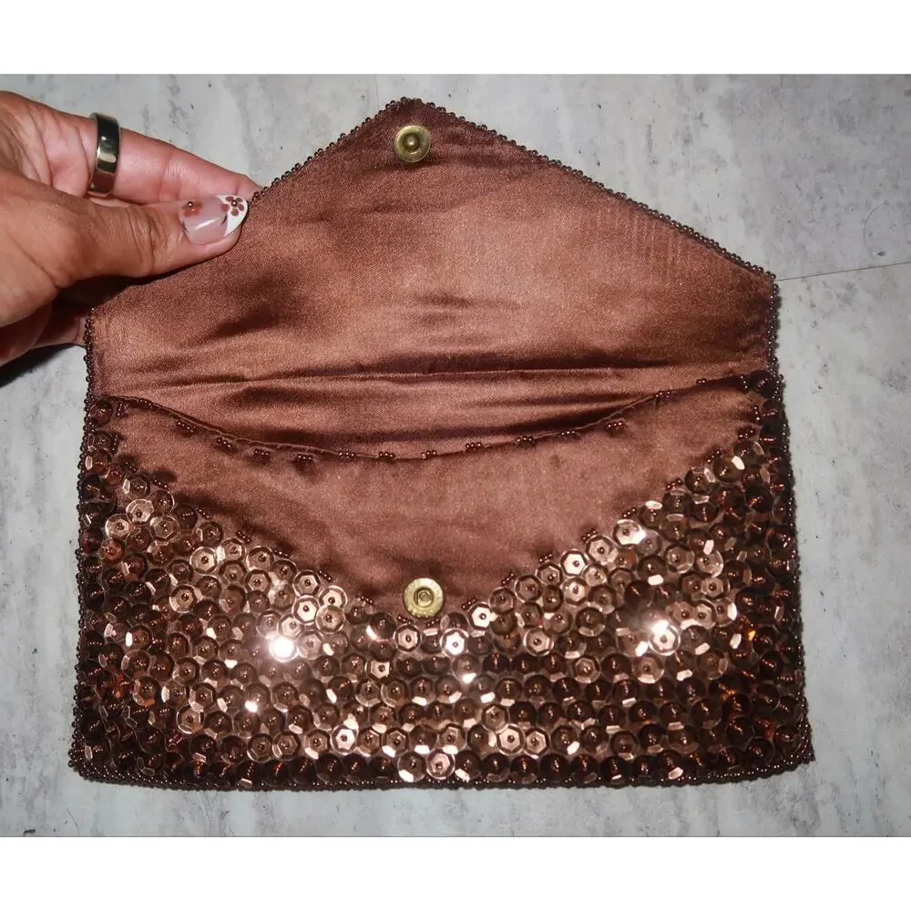 Walborg 1960’s Collectible Vintage Copper Beaded Evening Clutch